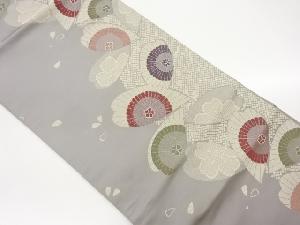 花弁に菊・桜模様織出し名古屋帯